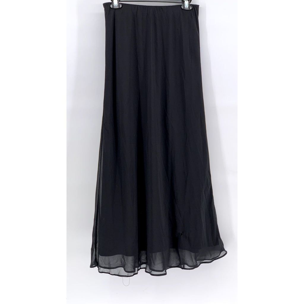 ALEX EVENINGS Women’s Petite Black Maxi A-Line Skirt SZ SP