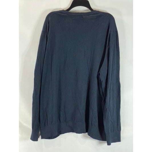 BANANA REPUBLIC Men's Navy Luxe Performance V-Neck Pullover Sweater SZ 2XL