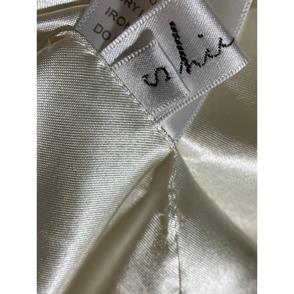 CHICWISH Women's Cream Faux-Fur Satin Lined Glam Jacket SZ S