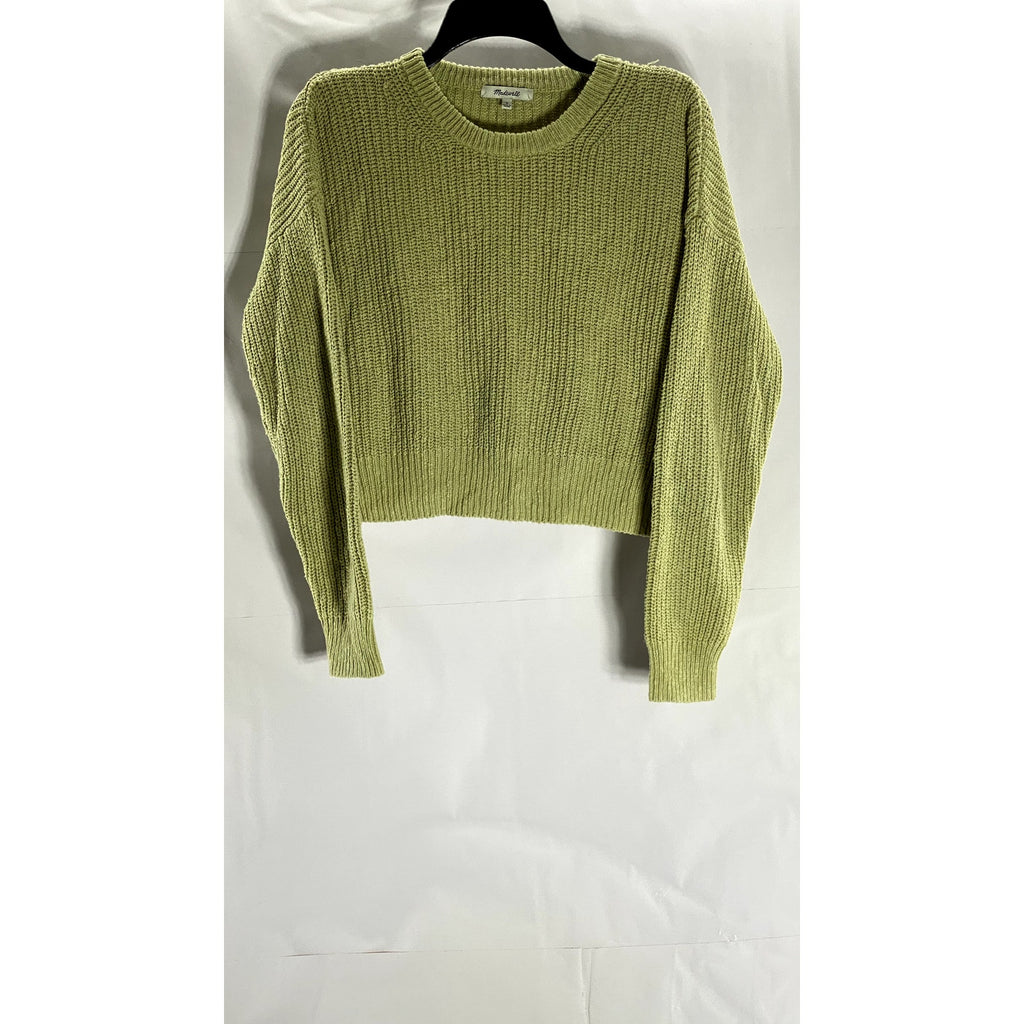 MADEWELL Women's Green Textural-Knit Crewneck Long Sleeve Sweater SZ M