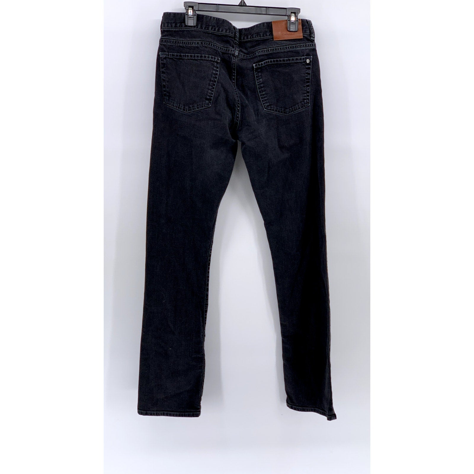 CANALI Men's Washed Black Regular-Fit Straight-Leg Five Pocket Jeans SZ 50(US34)