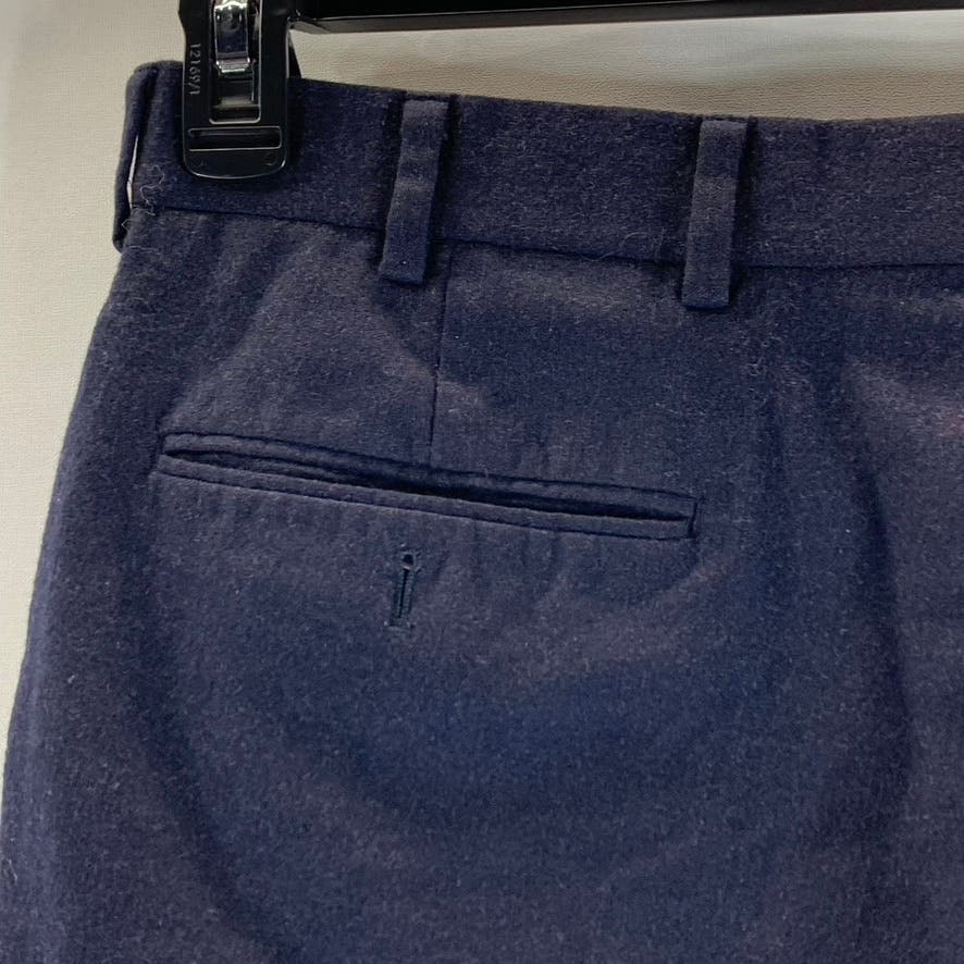 BROOKS BROTHERS 1818 Men's Navy Classic-Fit Fitzgerald Wool Flat Front Pant SZ36