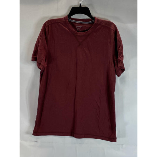 EDDIE BAUER Men's Burgundy Crewneck Regular-Fit Short Sleeve T-Shirt SZ M