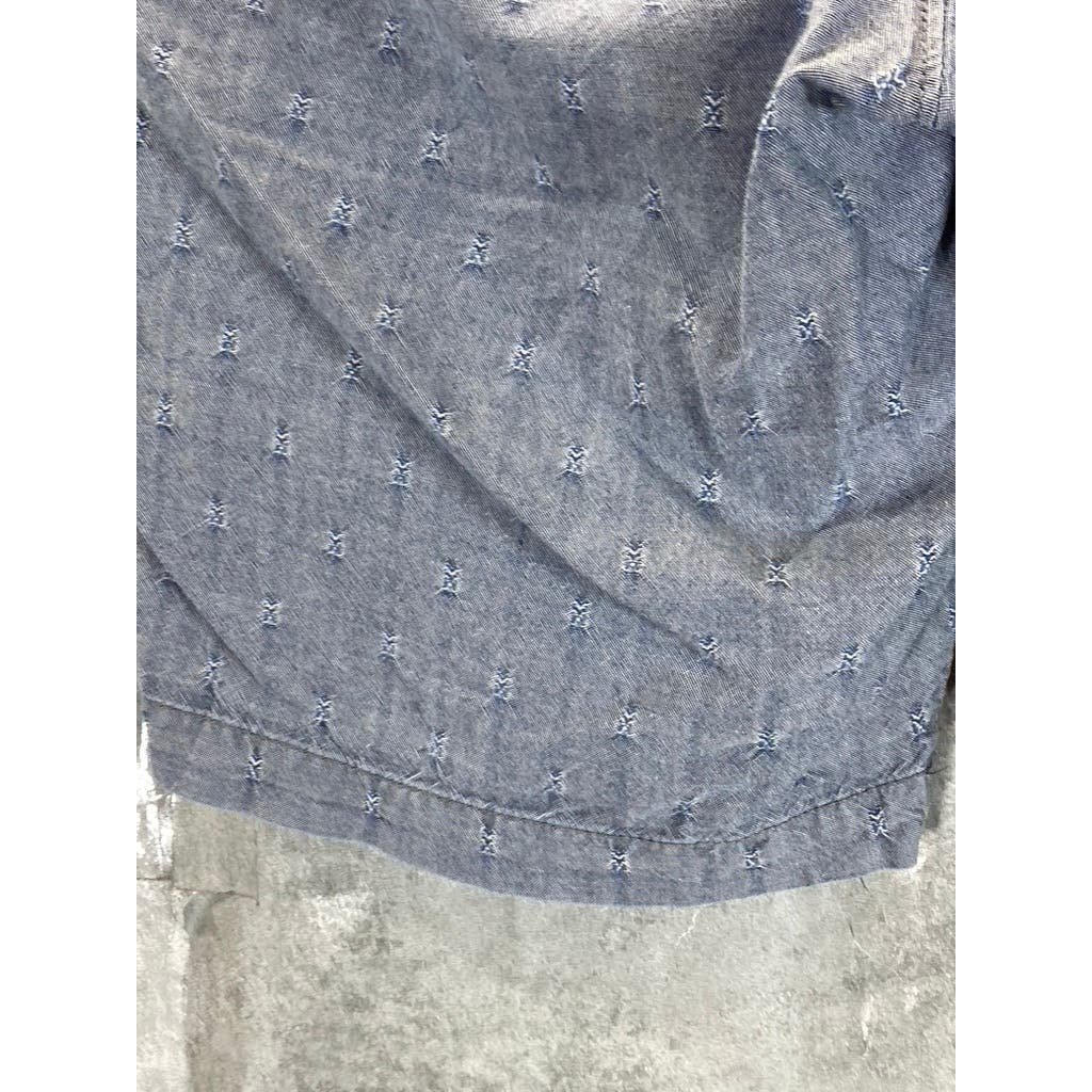 GOODFELLOW & CO Men's Blue Printed Slim-Fit Flat Front Linden Chino Shorts SZ 32