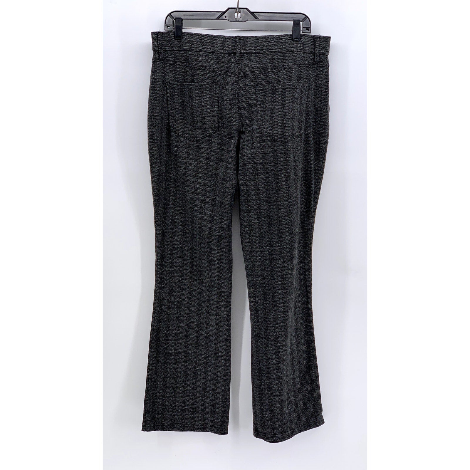 SIMPLY VERA VERA WANG Women's Gray Herringbone Straight Leg Pants SZ L