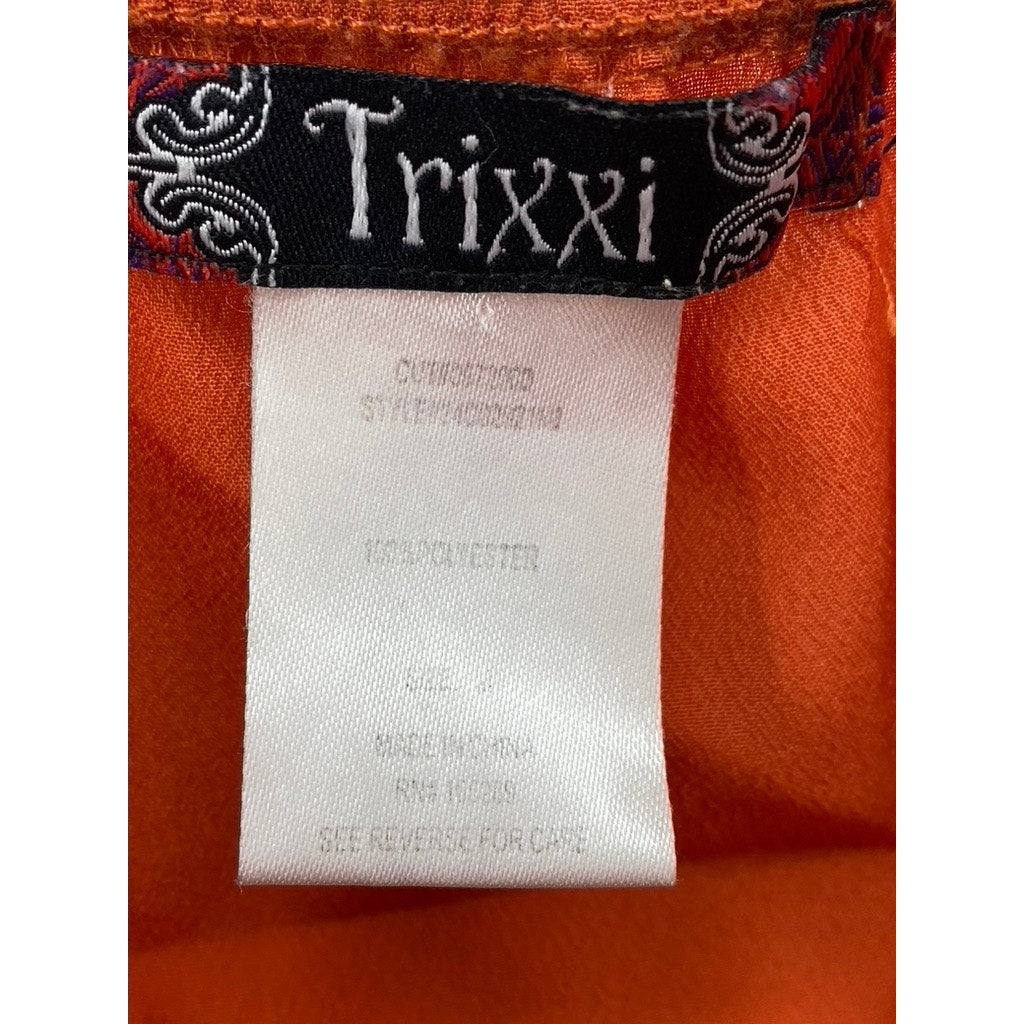 TRIXXI Women's Orange-Multi Print Cutout Mini Dress SZ M