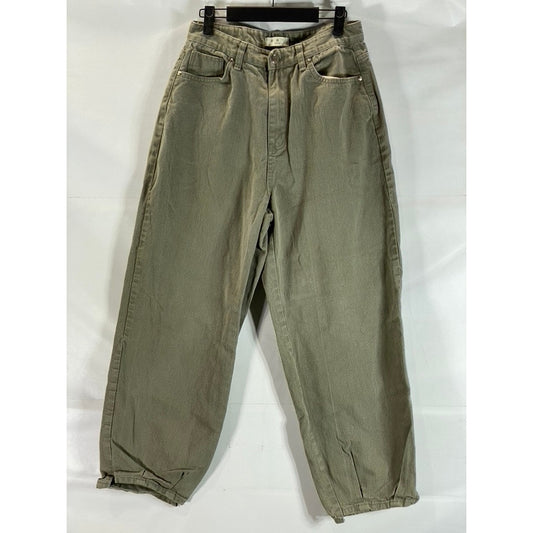 OOT Seoul Women's Army Green Five-Pocket Baggy Straight-Leg Jeans SZ L