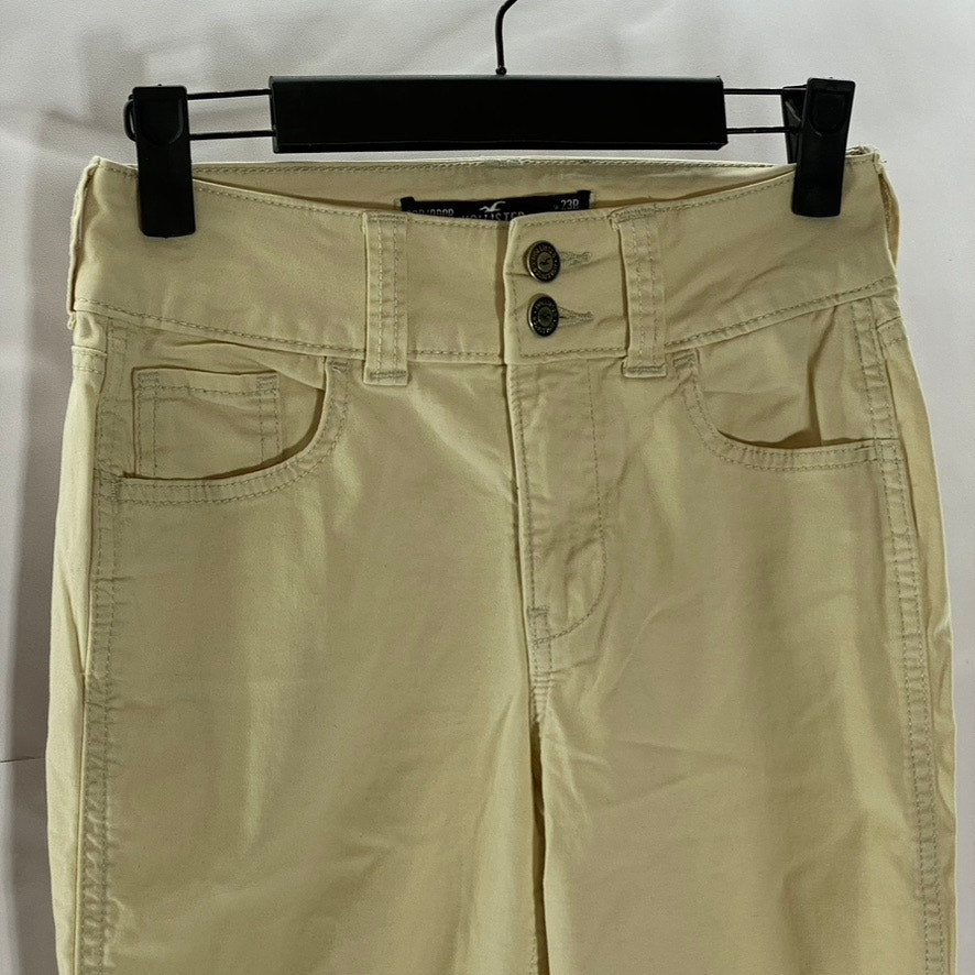HOLLISTER Women's Beige Oor High-Rise Vintage Flare Double-Button Jean SZ 23