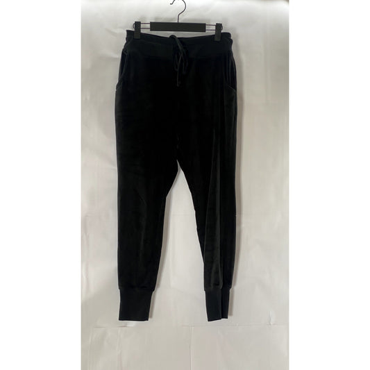 BOBEAU Women's Black Velvet Drawstring Pull-On Jogger Pants SZ S