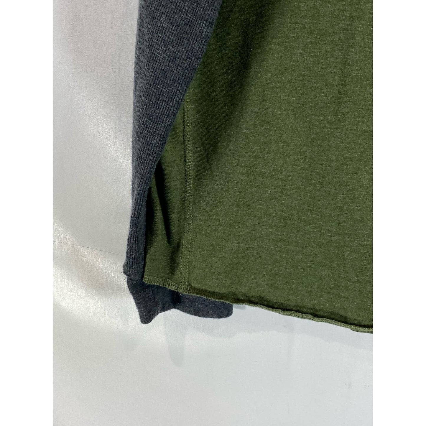 LUCKY BRAND Men's Green Colorblock Crewneck Thermal Long Sleeve T-Shirt SZ XL