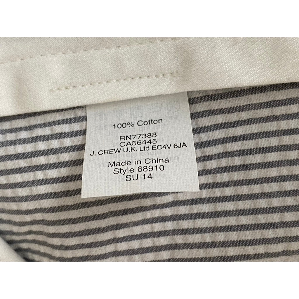 J.CREW Men's Blue-White Pinstripe Seersucker Bedford Straight-Leg Pant SZ 35X32