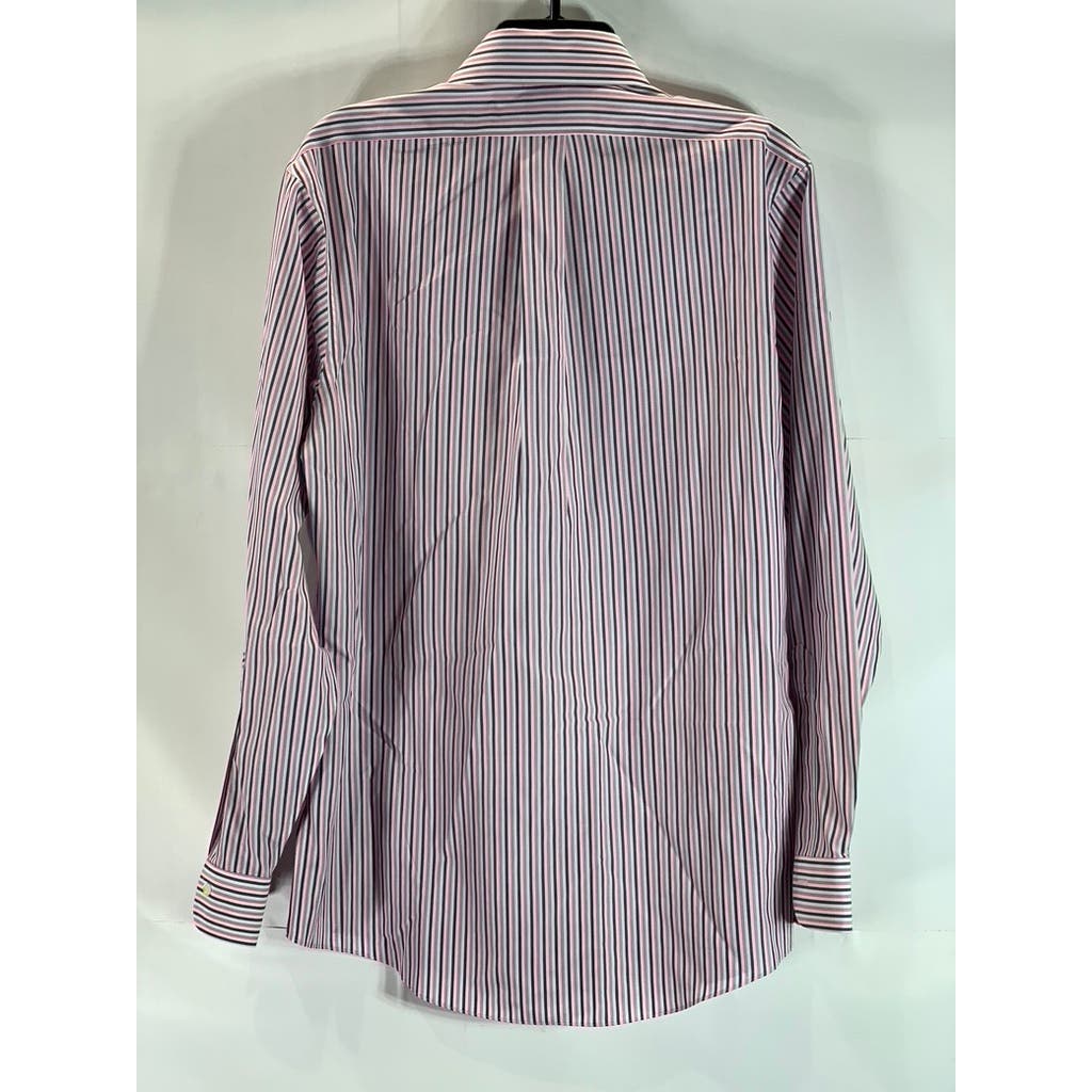 BROOKS BROTHERS Men's Pink Striped Original Polo Regent Regular-Fit Shirt SZ15.5