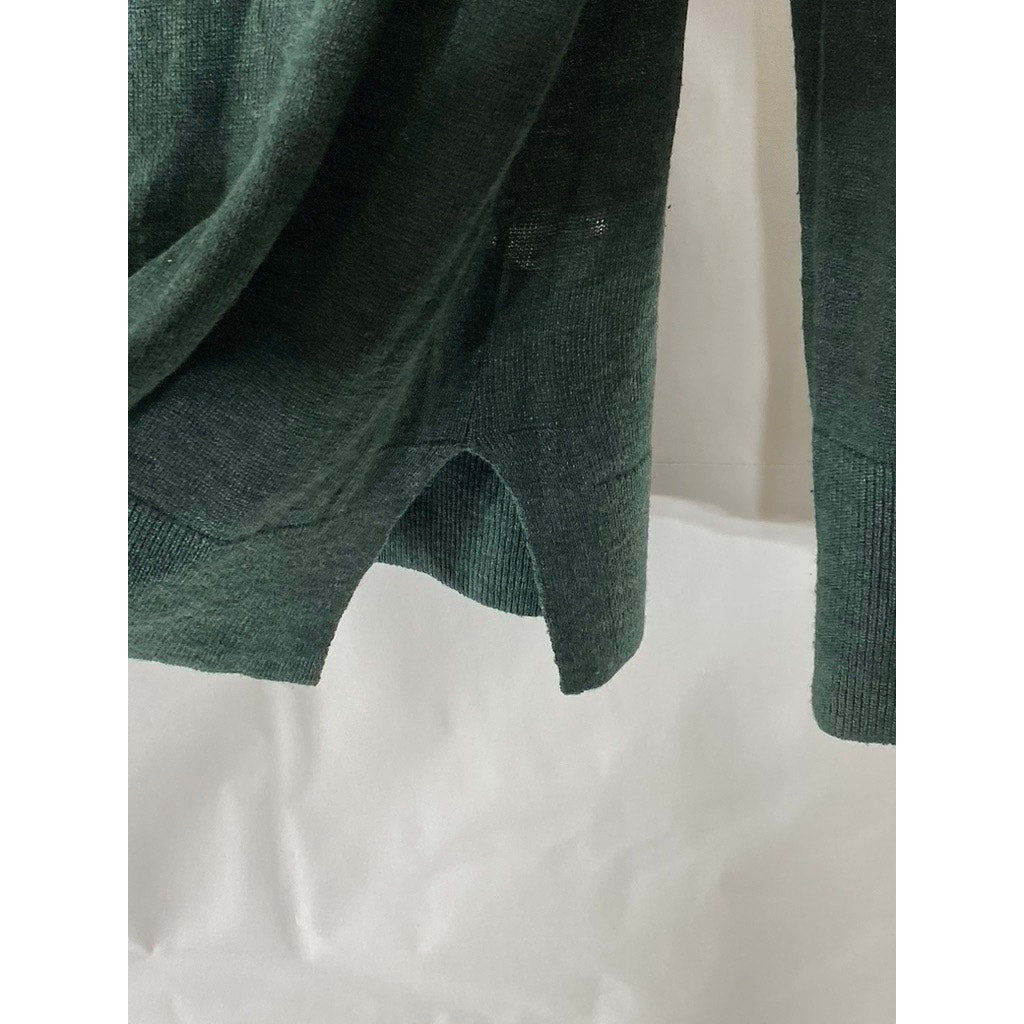BANANA REPUBLIC Women's Forest Green V-Neck Linen Blend Pullover Sweater SZ XS