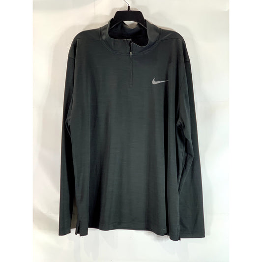 NIKE Men's Black Dri-Fit Standard-Fit Quarter-Zip Pullover Training Shirt SZ 2XL