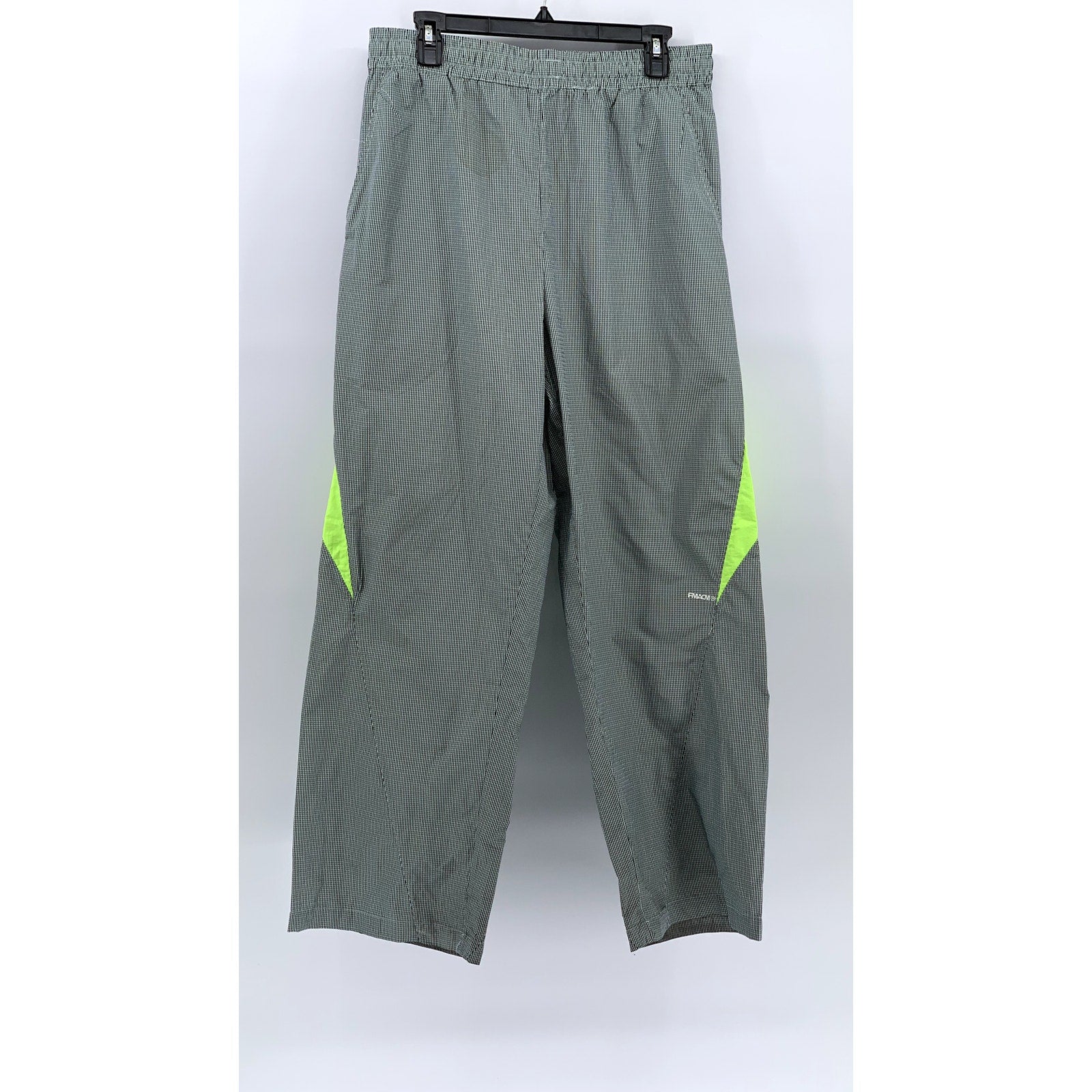 FMADM Women's Green Rectangle Print Pull-On Relaxed Fit Straight Leg Pants SZ XL