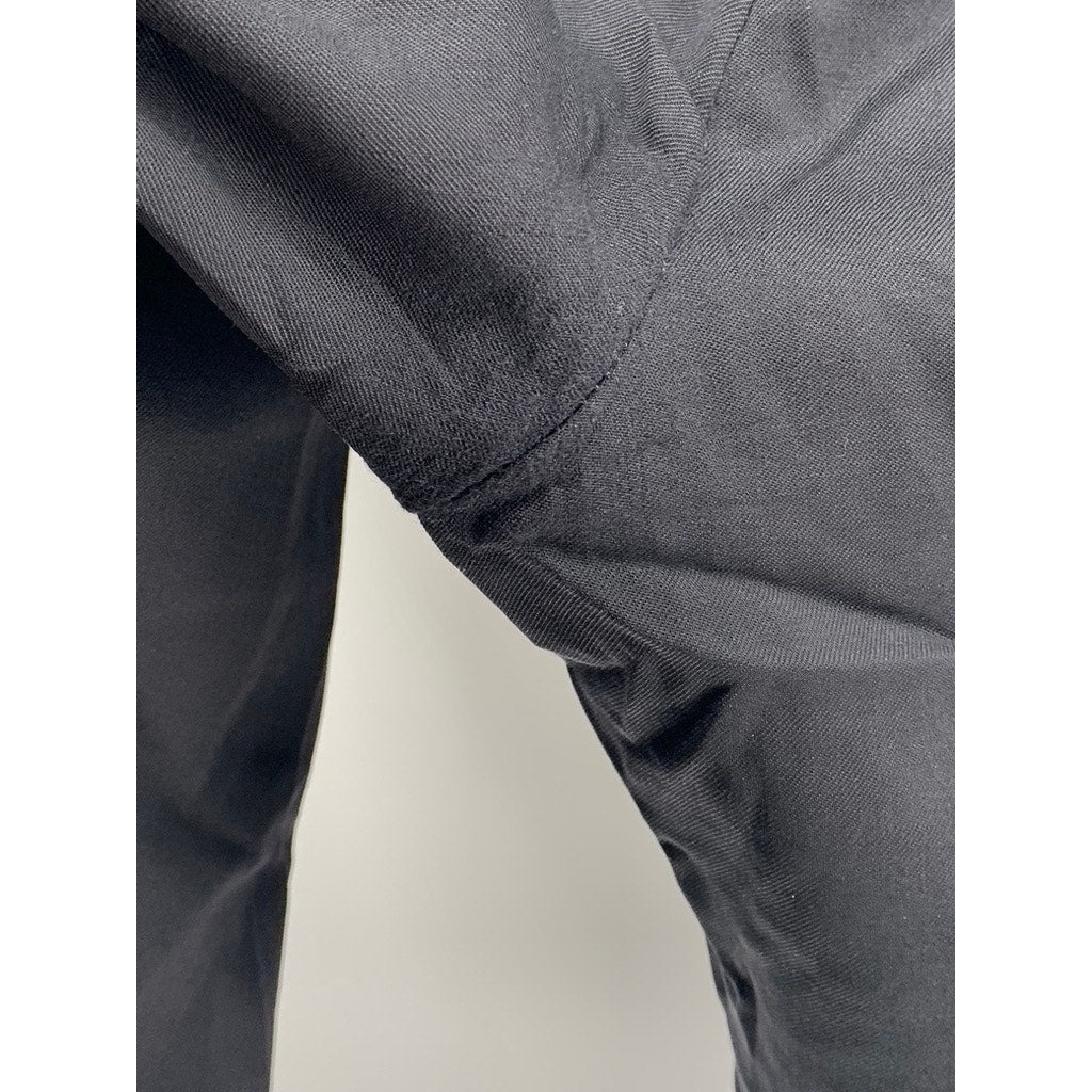 UNBRANDED Men's Black Solid Flat Front Straight-Leg Regular Fit Pants SZ 46