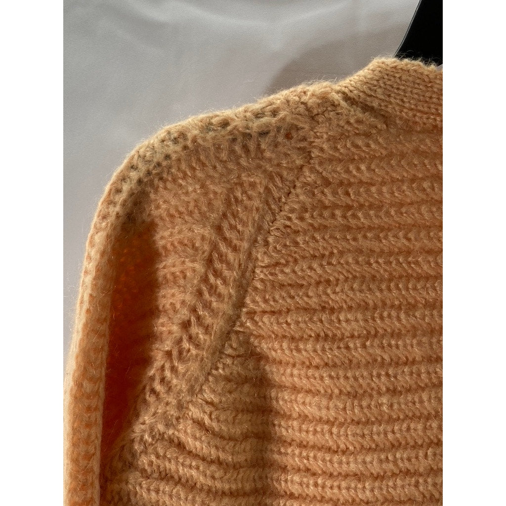 MORLEY Girls' Peach Knit V-Neck Relaxed Fit Button-Up Cardigan SZ 10