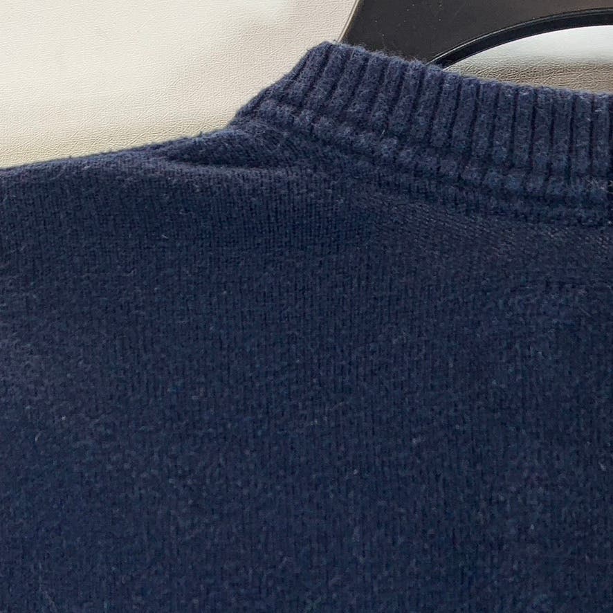 ABERCROMBIE & FITCH Men's Navy V Neck Wool/Cashmere Blend Pullover SZ L