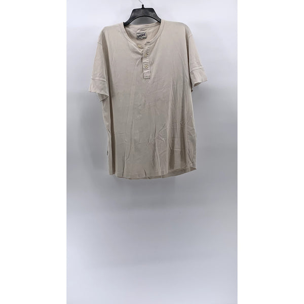 & SONS Men's Beige Casual Short Sleeve Polo Shirt SZ XL