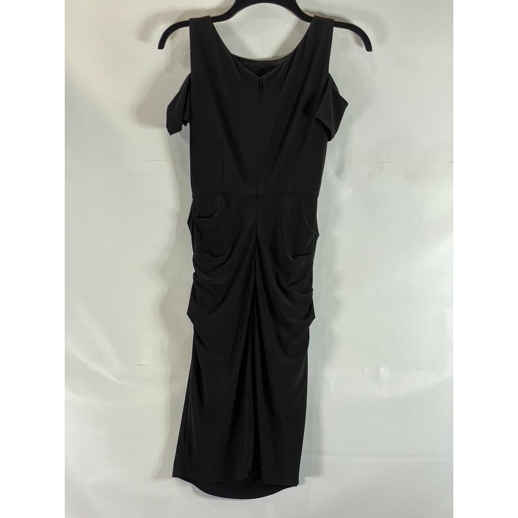 LAUNDRY BY SHELLI SEGAL Women's Black Cutout Shoulder Knee Length Dress SZ 0