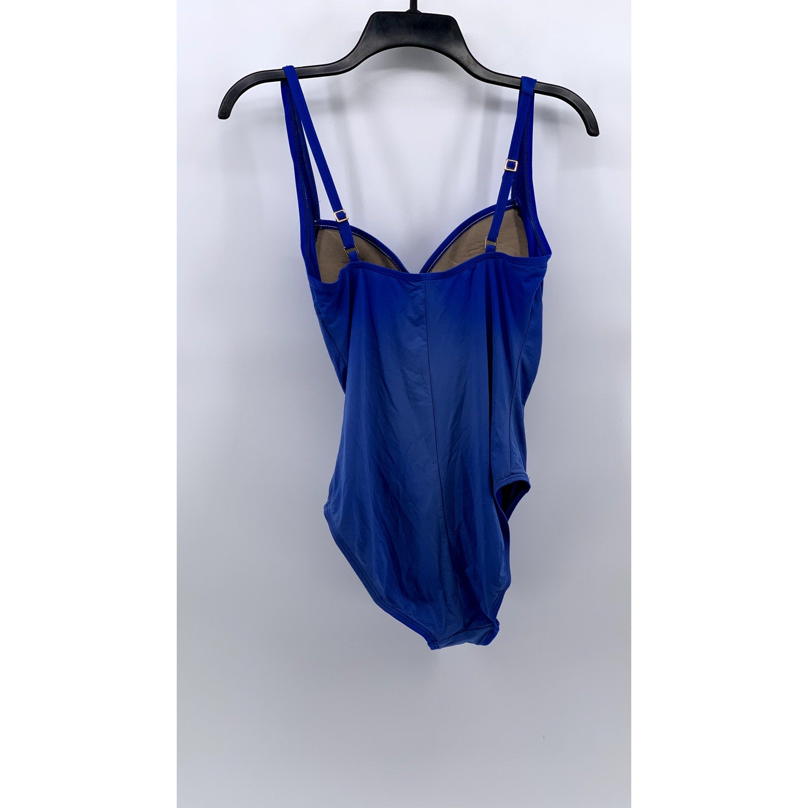 LA BLANCA Women's Blue Ruched One-Piece Swimsuit SZ 10