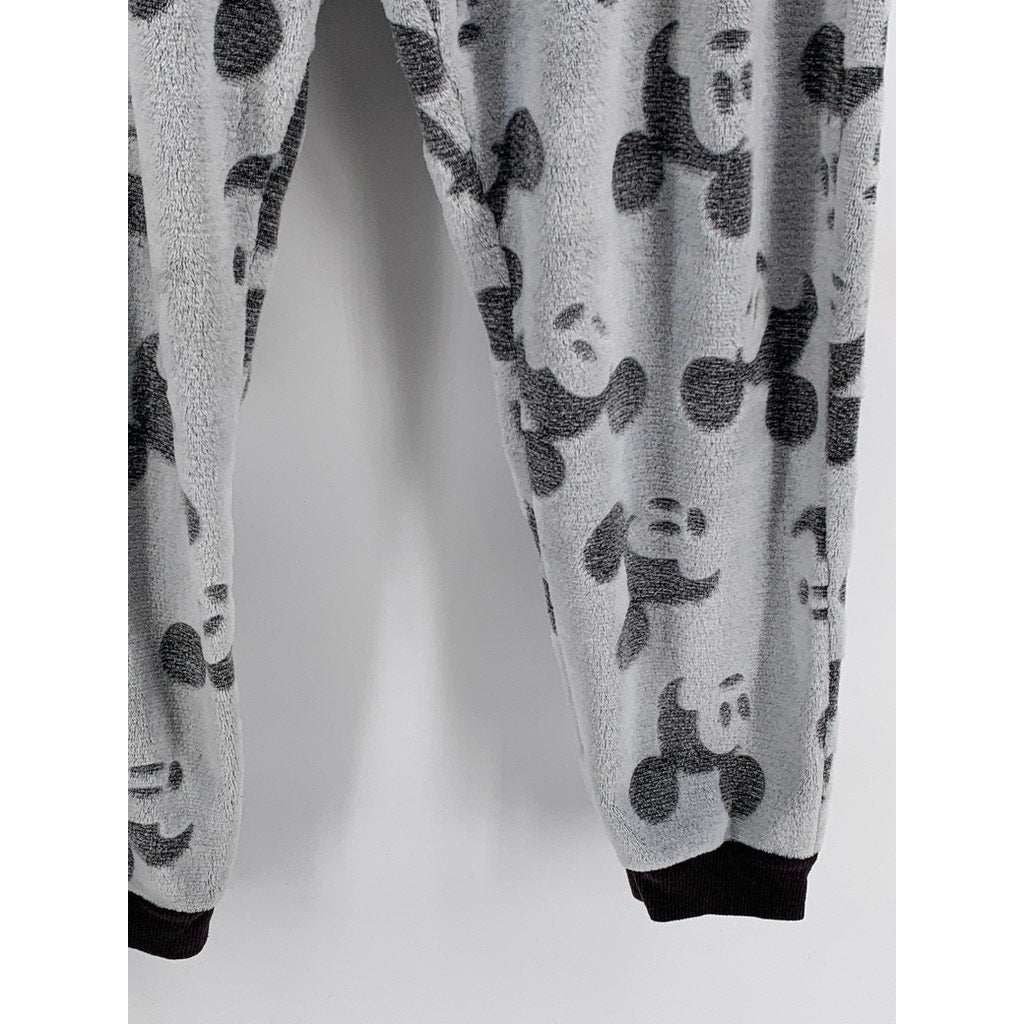 DISNEY Women's Black-Gray Mickey Mouse Fleece Sweatpants SZ S