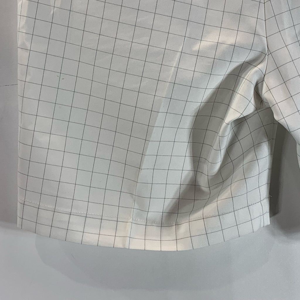 GREG NORMAN Men's White Checkered  Regular-Fit Chino Shorts SZ 34