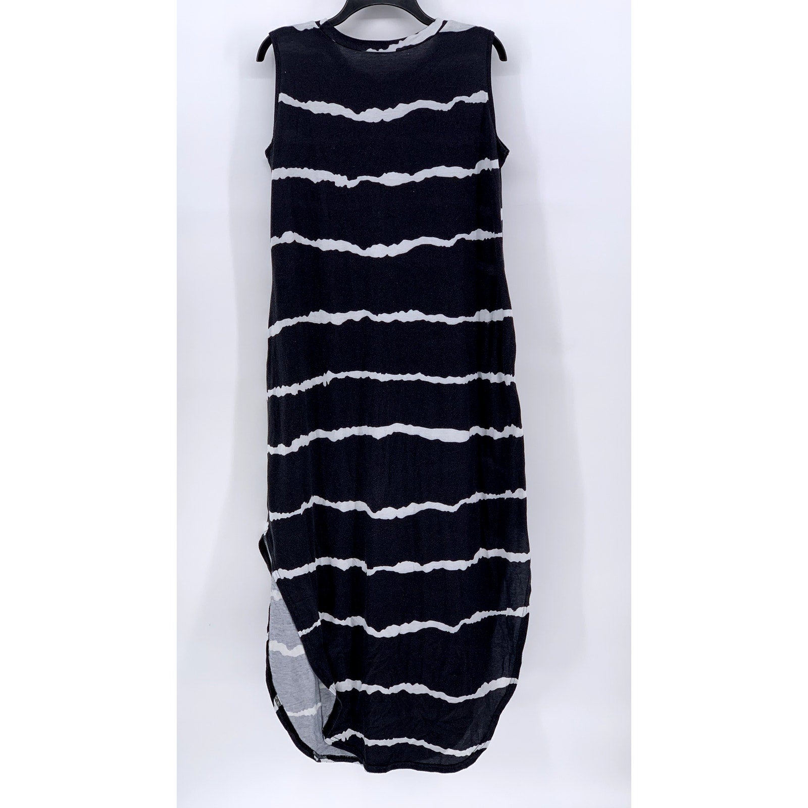 ANRABESS Women's Washed Black Striped Sleeveless Maxi Dress SZ L