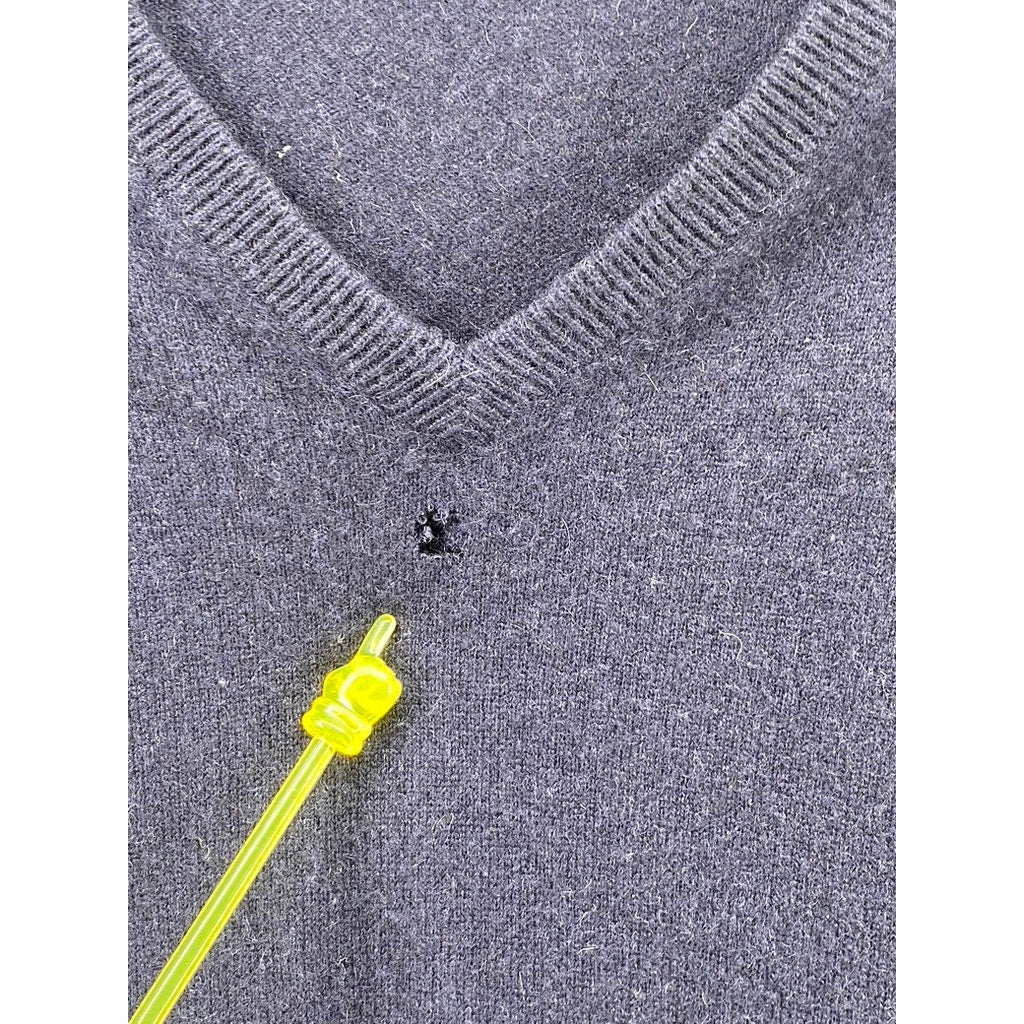 J.CREW Men’s Navy Blue V-Neck Italian Cashmere Long Sleeve Sweater SZ L