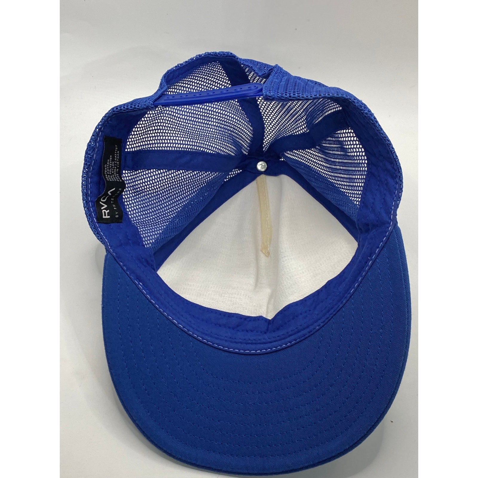 RVCA ISLANDS Men's Blue-White Patch Mesh-Panel Trucker Hat SZ OS