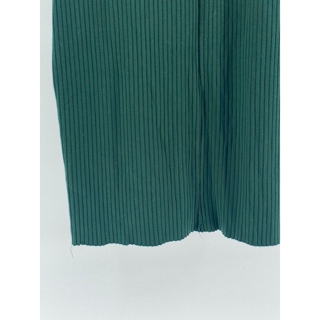URBAN OUTFITTERS Women's Emerald Green Ribbed Scoop-Neck Knee Length Dress SZ M