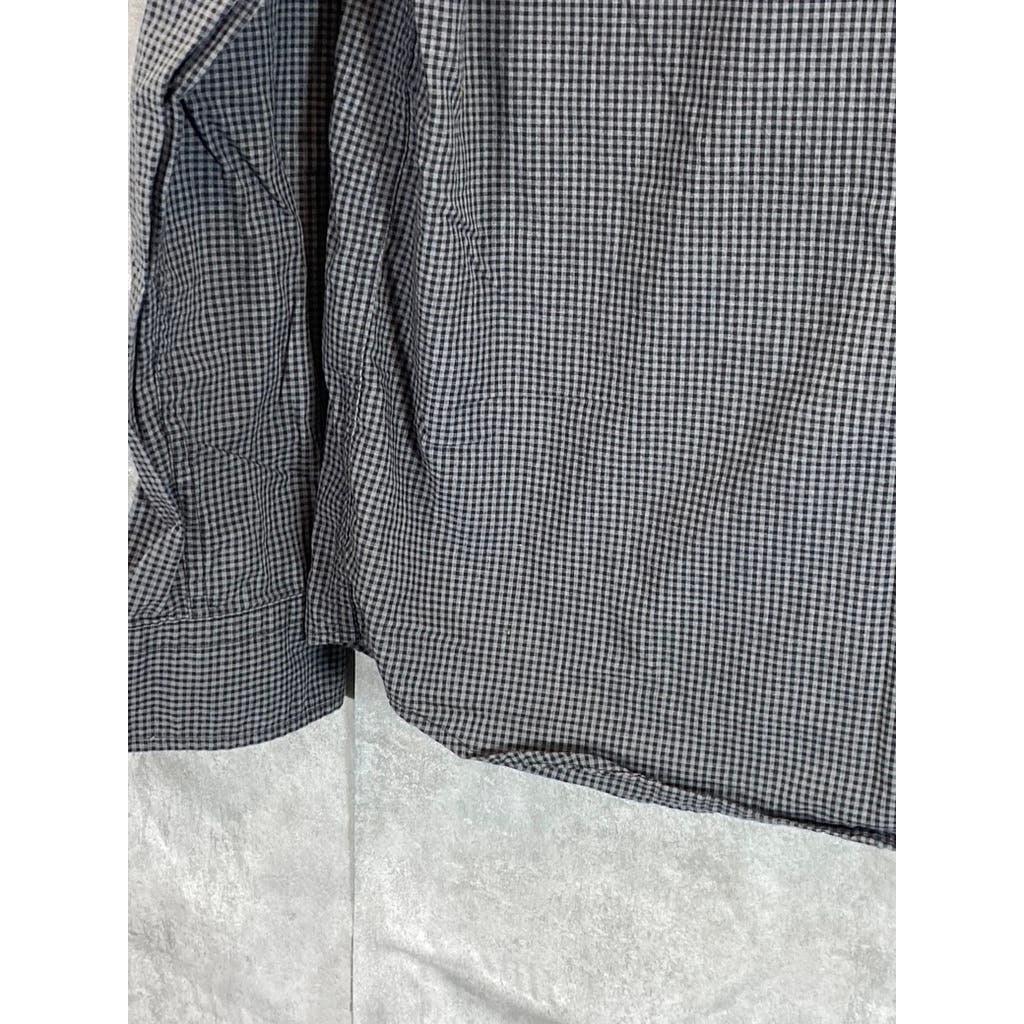 BANANA REPUBLIC Men's Tall Black Organic Untucked Button-Up Shirt SZ M/T