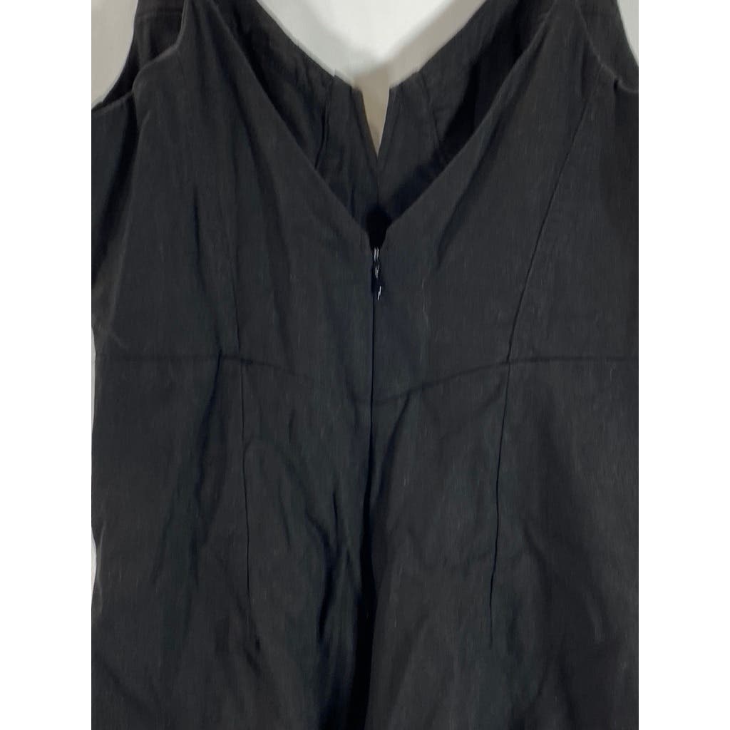 KENDALL & KYLIE Women's Black Solid V-Neck Adjustable Strap Mini Dress SZ S