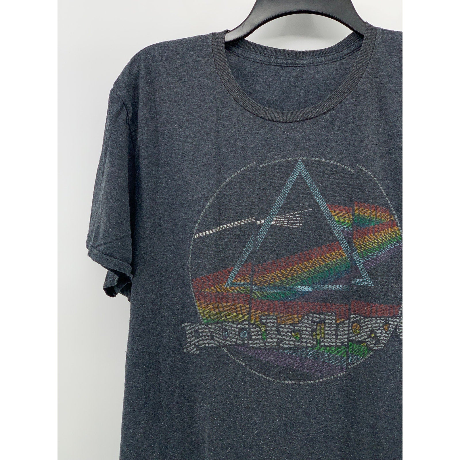 PINK FLOYD Men's Dark Gray-Multi Dark Side Of The Moon Crewneck T-Shirt SZ L