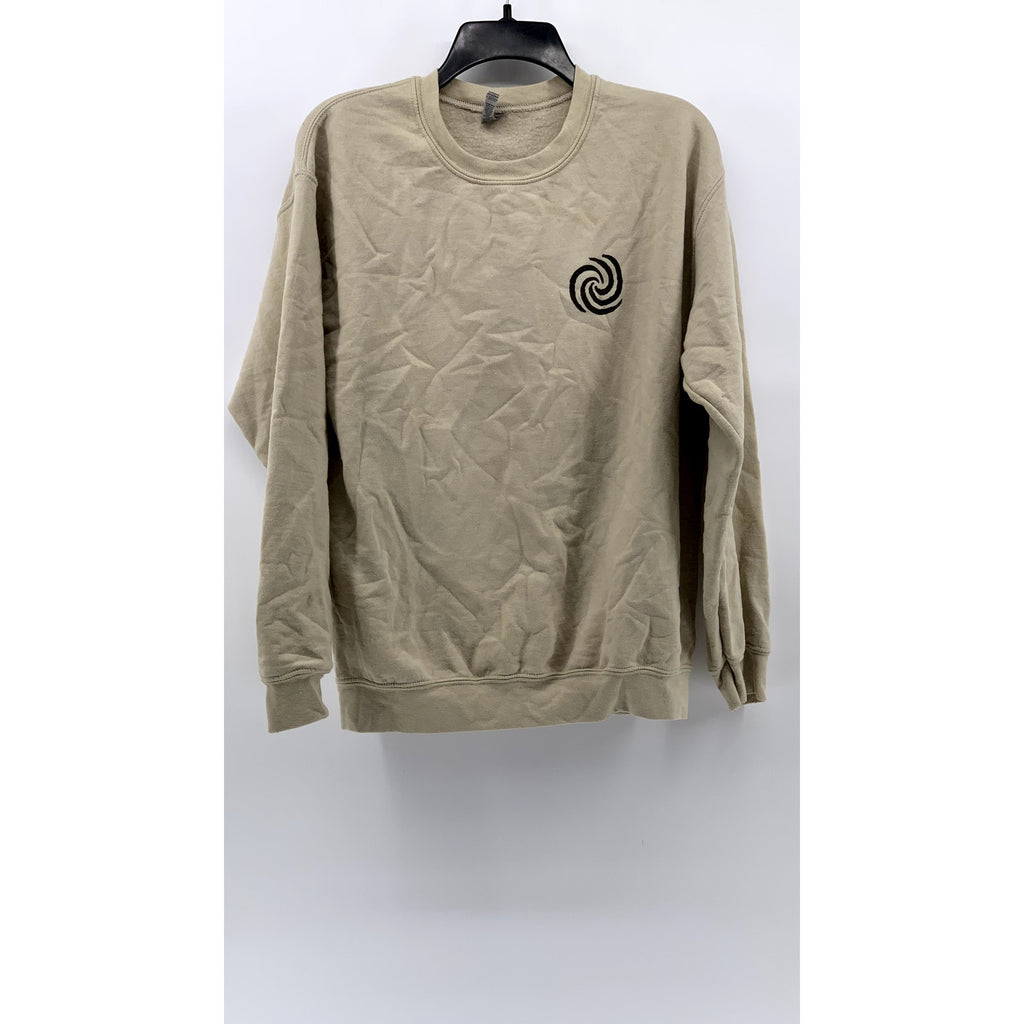 Gildan Men's Sand Crewneck Swirl Graphic Sweatshirt SZ M