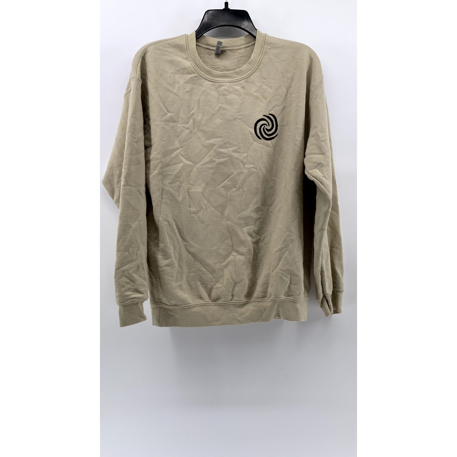 Gildan Men's Sand Crewneck Swirl Graphic Sweatshirt SZ M