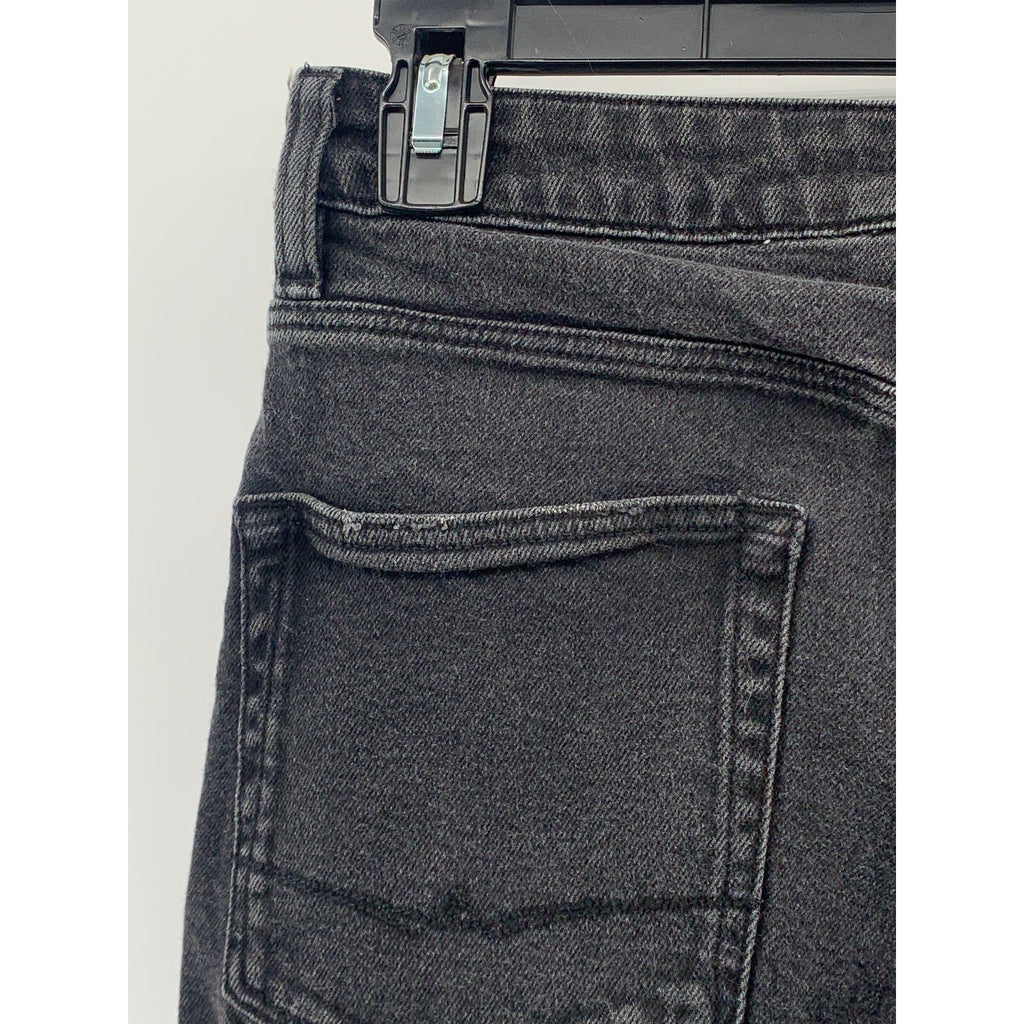 ASOS Women's Black Denim Distressed High-Rise Slim-Leg Regular-Fit Jeans SZ 28