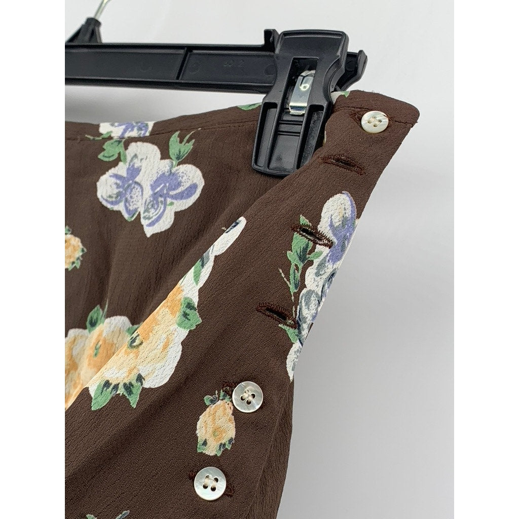 BP. Women's Brown Floral A-Line Mini Skirt SZ M
