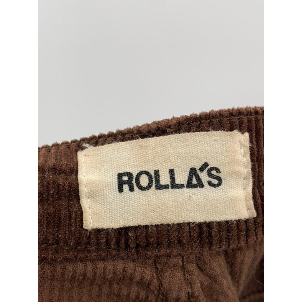 ROLLA'S Women's Brown Corduroy Flare High-Rise Pants SZ 26(US2)
