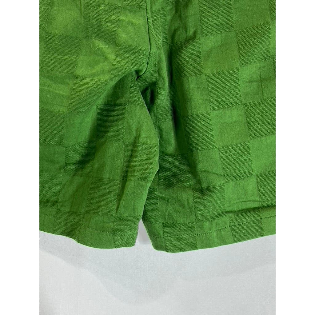 HONOR THE GIFT Men's Green Jacquard Checkered Casual Short SZ 32
