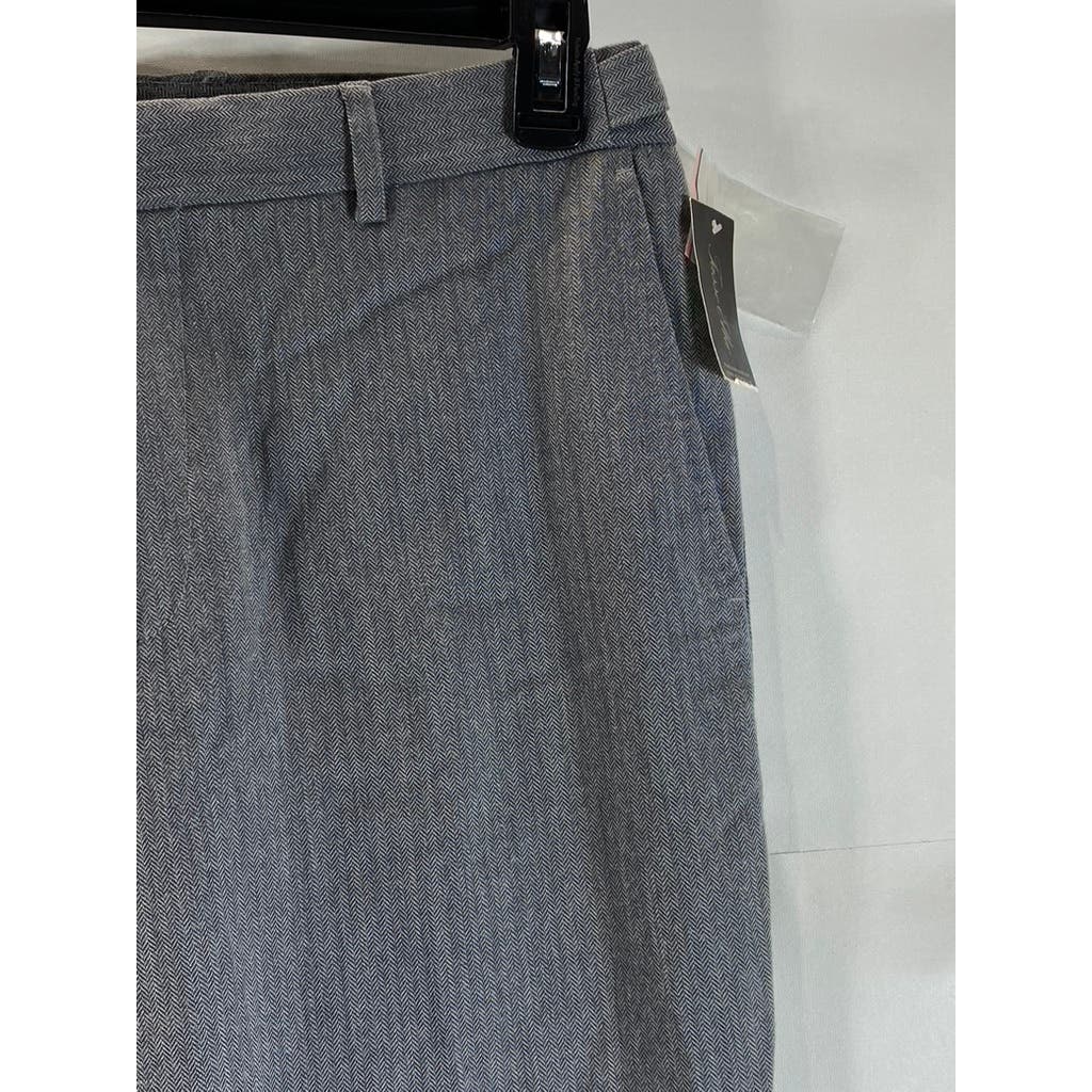 TASSO ELBA Men's Grey Combo Herringbone Florence Wool-Blend Dress Pants SZ 34X30