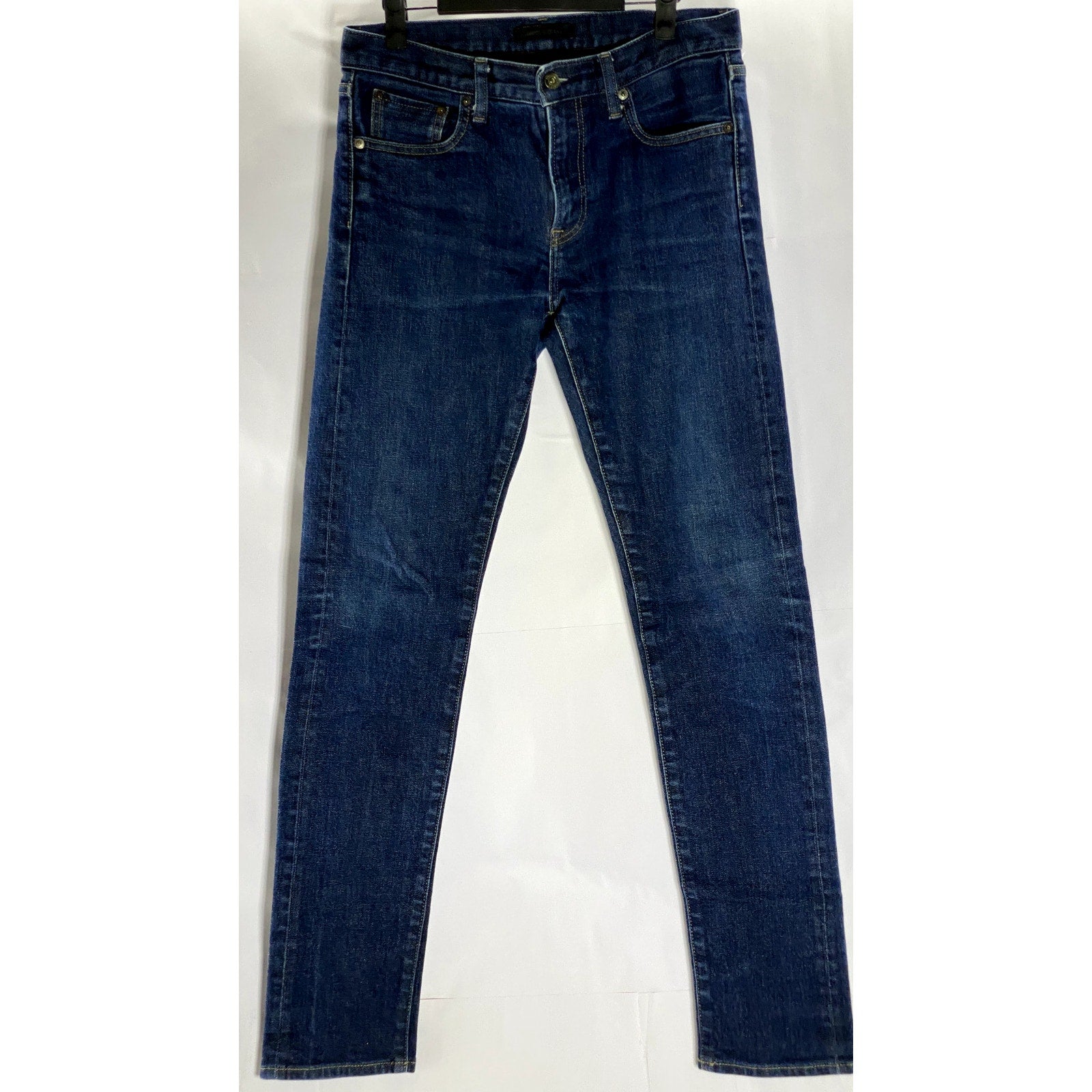 UNIQLO JEANS Men’s Dark Blue Straight-Leg Five-Pocket Denim Jeans SZ 30x34