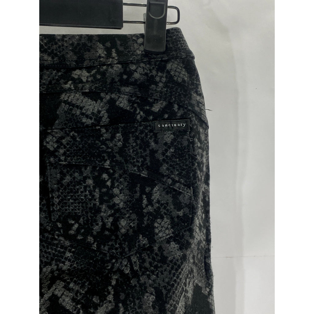 SANCTUARY Women's Black Snake-Printed Pull-On Skinny Grease Leggings SZ XS
