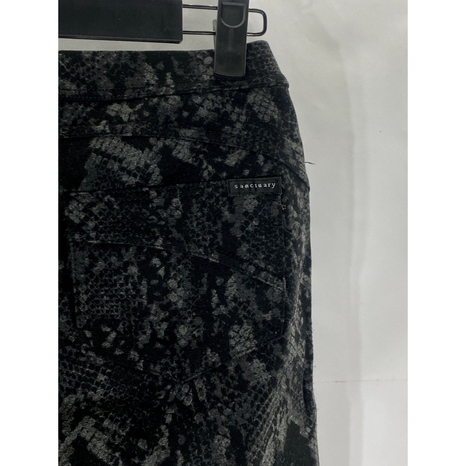 SANCTUARY Women's Black Snake-Printed Pull-On Skinny Grease Leggings SZ XS