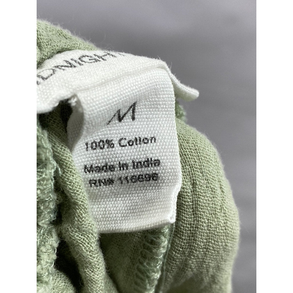 MIDNIGHT SKY Women's Green Lightweight Relaxed Fit Drawstring Shorts SZ M