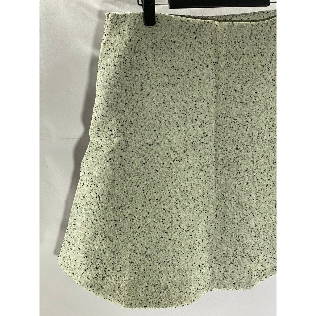 TORY BURCH Women's Gray Speckle Spring-Summer 2024 Sample Runway Kick Skirt SZ 2