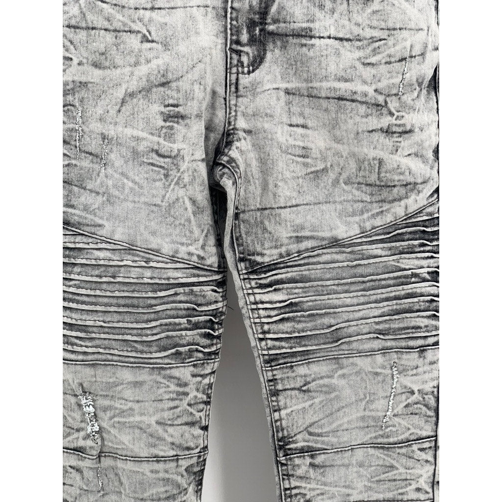 SOUTHPOLE Men's Gray Dyed Textured Denim Skinny Jeans SZ 30X30