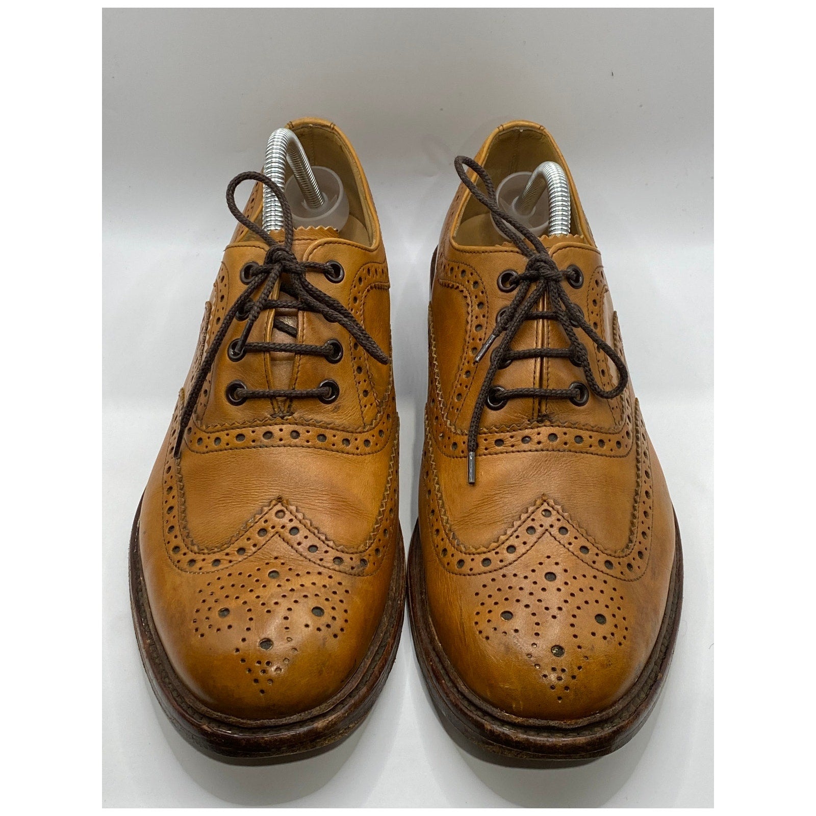LOAKE 1880 Men's Brown Leather Ashby Wingtip Lace-Up Oxford Shoes SZ 8.5