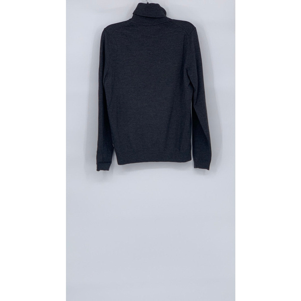 BOSS HUGO BOSS Men's Dark Gray Regular-Fit Virgin Wool Turtleneck Sweater SZ S