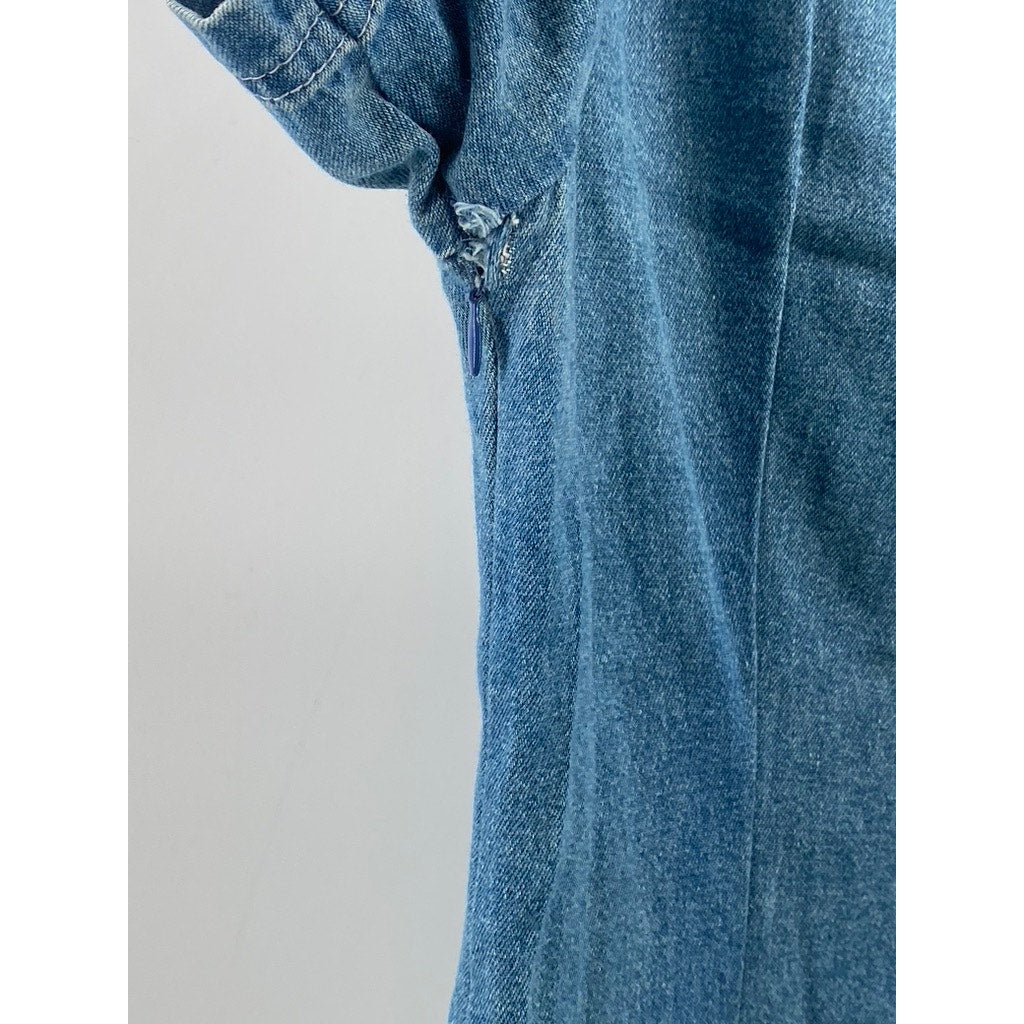 ROUTE 66 ORIGINAL CLOTHING CO Women’s Blue Denim Scoop-Neck Dress SZ 10